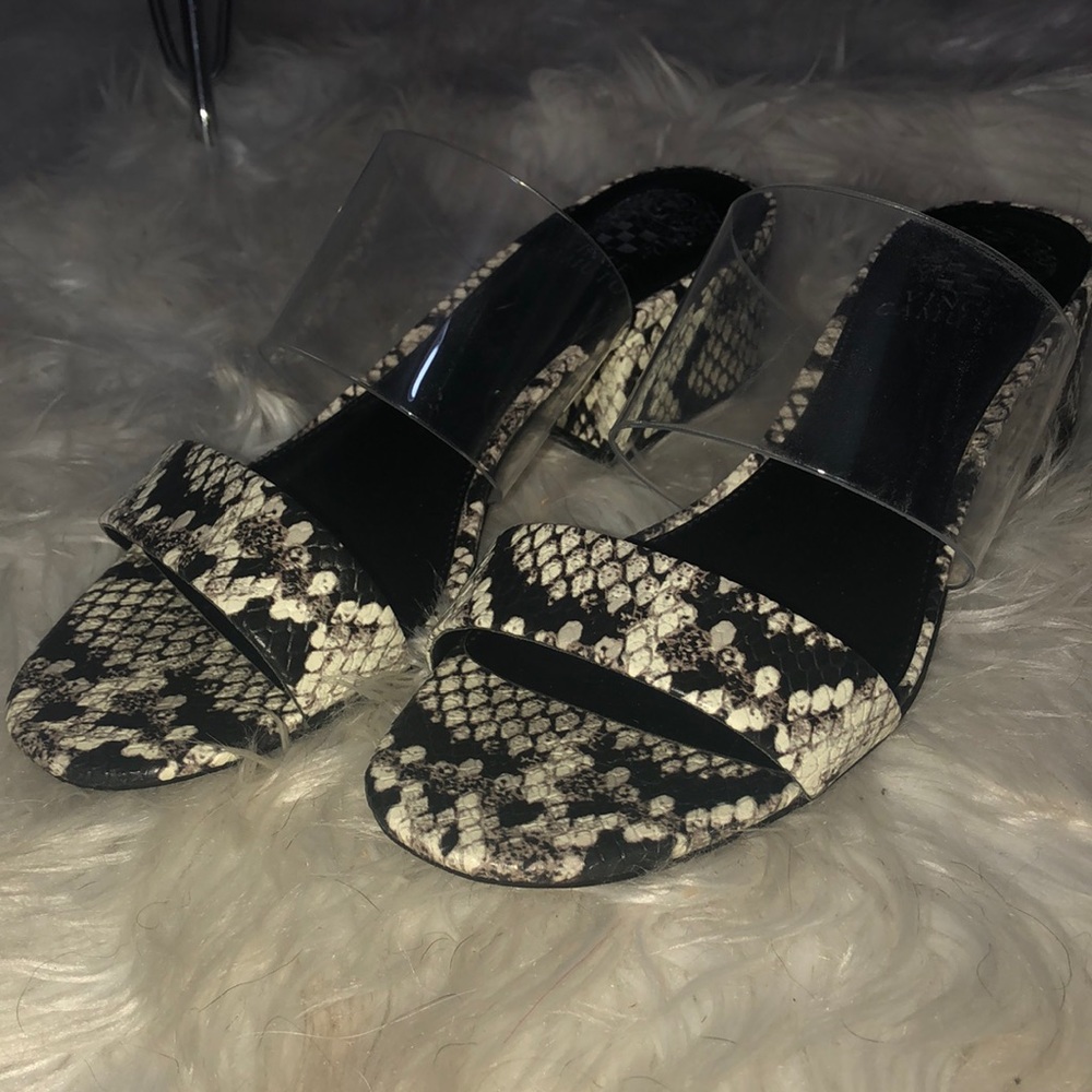 Vince Camuto Snakeskin Block Heel Sandals